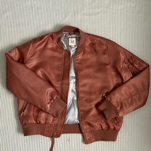 Gap Pink Salmon satin primaloft bomber jacket XS